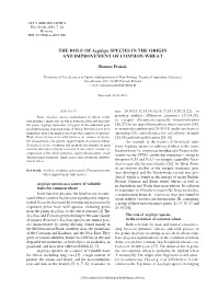 THE ROLE of Aegilops SPECIES in the ORIGIN and IMPROVEMENT of COMMON WHEAT