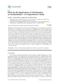 What Are the Implications of Globalization on Sustainability?—A Comprehensive Study