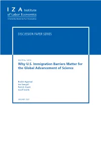 Why U.S. Immigration Barriers Matter for the Global Advancement of Science