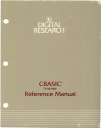 CBASIC® Language Reference Manual [Q] DIGITAL RESEARCHTM