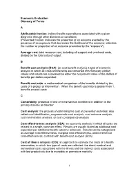 Economic Evaluation Glossary of Terms