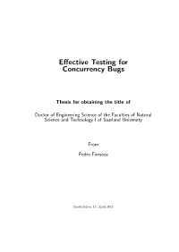 Effective Testing for Concurrency Bugs