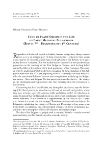 Food of Plant Origin in the Life of Early Medieval Bulgarians (End of 7Th – Beginning of 11Th Century)
