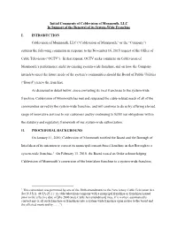 Initial Comments from Cablevision of Monmouth