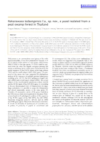 Nakazawaea Todaengensis F.A., Sp. Nov., a Yeast Isolated from a Peat