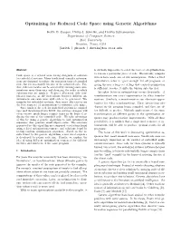 Optimizing for Reduced Code Space Using Genetic Algorithms