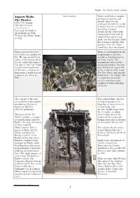 Rodin the Thinker Initial Analysis