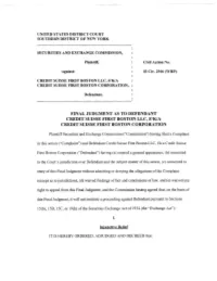 SEC Final Judgment