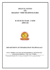 Web Technologies