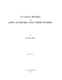 A Concise Handlist JAWI AUTHORS and THEIR WORKS