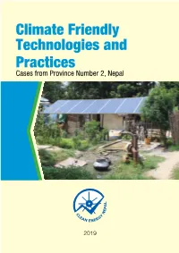 Climate Friendly Technologies and Practices Cases from Province Number 2, Nepal