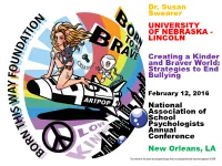 Creating a Kinder and Braver World: Strategies to End Bullying