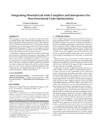 Integrating Heuristiclab with Compilers and Interpreters for Non-Functional Code Optimization