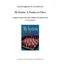 My System: a Treatise on Chess