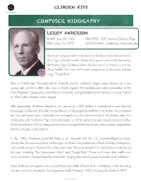 Composer Biography: Leroy Anderson