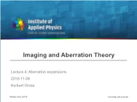 Imaging and Aberration Theory