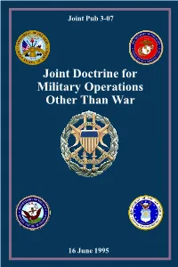 JP 3-07 Joint Doctrine for Military Operations Other Than