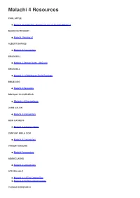 Malachi 4 Resources