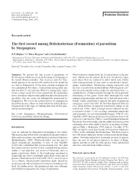 The First Record Among Dolichoderinae (Formicidae) of Parasitism by Strepsiptera
