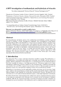 A DFT Investigation of Methanolysis and Hydrolysis of Triacetin Abstract 1