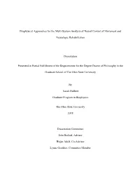 Biophysical Approaches for the Multi-System Analysis of Neural Control of Movement And