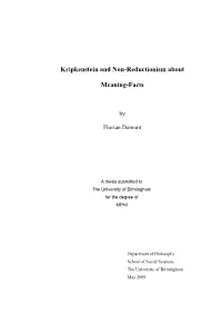 Kripkenstein and Non-Reductionism About Meaning-Facts