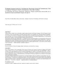 Protestant Space-Continuity. Architectural–Structural–Liturgical