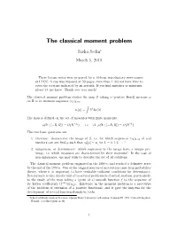 The Classical Moment Problem
