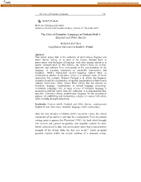 The Uses of Formulaic Language in Graham Swift's England and Other
