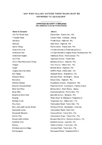 APPROVED SECURITY COMPLEXES (No Additional Security If Listed Below)