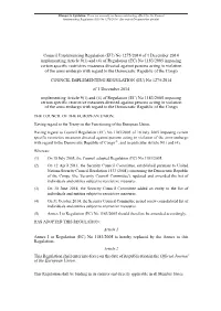Council Implementing Regulation (EU) No 1275/2014