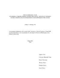 Examining Gubernatorial Power, Influence, and Policy-Making in the Context of Statewide Education Reform in the South
