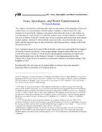 Jesus, Apocalyptic, and World Transformation