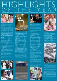 This Has Been a Year of Major Achievements for the Trust in Many Areas. Here Are Some of the Highlights