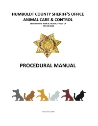 Animal Control Procedural Manual
