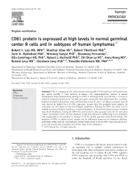 CD81 Protein Is Expressed at High Levels in Normal Germinal Center B Cells and in Subtypes of Human Lymphomas☆ Robert F