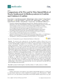 Comparisons of in Vivo and in Vitro Opioid Effects of Newly Synthesized