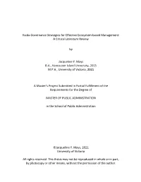 Haida Governance Strategies for Effective Ecosystem-Based Management: a Critical Literature Review