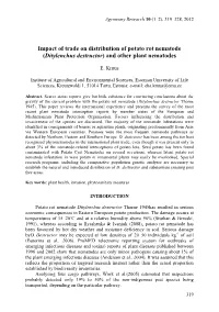 Impact of Trade on Distribution of Potato Rot Nematode (Ditylenchus Destructor) and Other Plant Nematodes