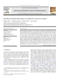 Microbial Mediated Deterioration of Reinforced Concrete Structures