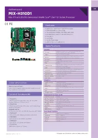 MIX-H310D1 Mini-ITX with 8Th/9Th Generation Intel® Core™ LGA1151 Socket Processor