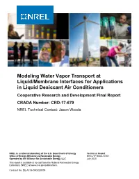 Modeling Water Vapor Transport at Liquid/Membrane Interfaces For