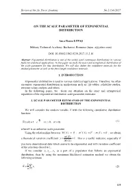 On the Scale Parameter of Exponential Distribution