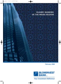Project2 3/3/09 1:15 PM Page 1 Islamic Bankingislamic in Banking the MENA in Region the MENA Region