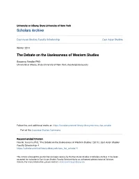 The Debate on the Uselessness of Western Studies