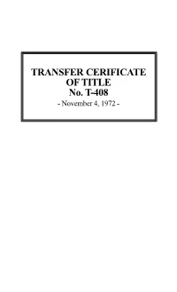 Transfer Certificate of Title No. T-408