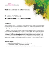 Using War Poetry to Compose Songs