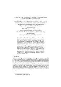 A First-Order Logic Formalization of the Industrial Ontologies Foundry Signature Using Basic Formal Ontology