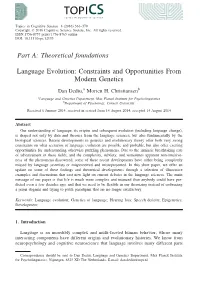 Constraints and Opportunities from Modern Genetics