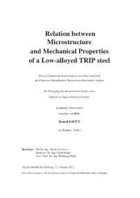 Relation Between Microstructure and Mechanical Properties of a Low-Alloyed TRIP Steel